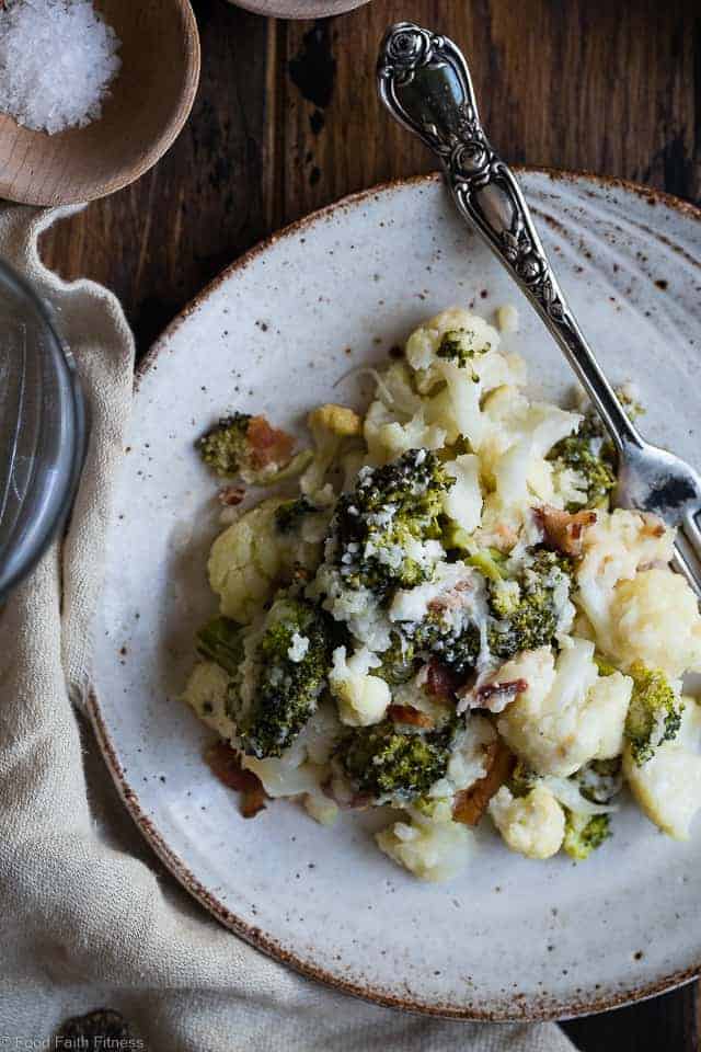 Easy Cheesy Broccoli Loaded Cauliflower Casserole 
